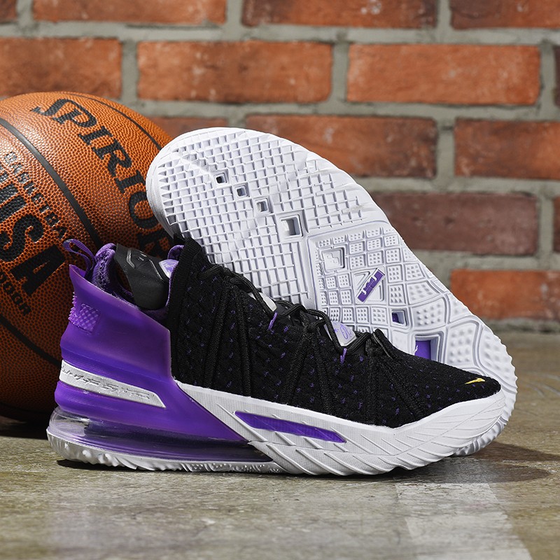 Nike Lebron James 18 Air Cushion Shoes Black Purple Gold